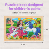 Wooden Puzzles for Kids Ages 4-6, 24 Piece Unicorn Mermaid Princess Jigsaw Puzzles 4 Packs, Preschool Toddlers Learning Activity Puzzles Toys for Girls 3 4 5 6 Years Old OSBOO