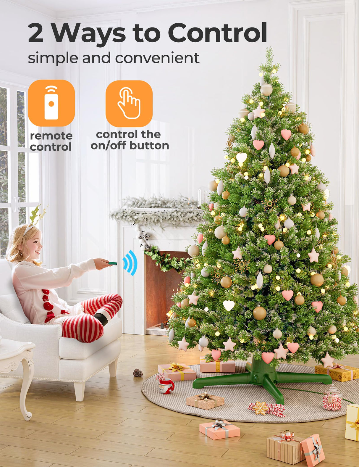 DG-Direct (2024 Upgrade) Rotating Christmas Tree Stand with Remote Control, Stable 360 Revolving Tree Base Stand, Up to 7.5ft 90lb. Adjustable Christmas Tree Holder for Xmas Tree, Artificial Tree DG-Direct