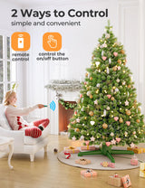 DG-Direct (2024 Upgrade) Rotating Christmas Tree Stand with Remote Control, Stable 360 Revolving Tree Base Stand, Up to 7.5ft 90lb. Adjustable Christmas Tree Holder for Xmas Tree, Artificial Tree DG-Direct