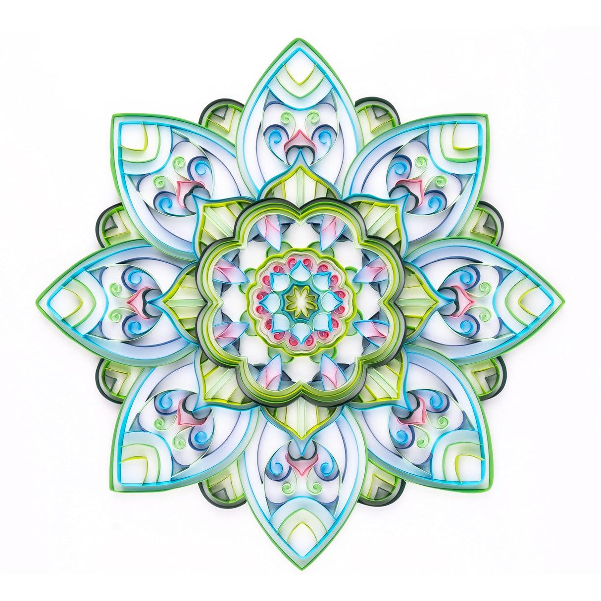 Uniquilling Quilling Kit, Paper Quilling Kits, 16 * 20-in Green Mandala Paper Filigree Kits with Quilling Tools& Using Manual, DIY Quilling Artwork Modern Wall Art for Living Room Uniquilling