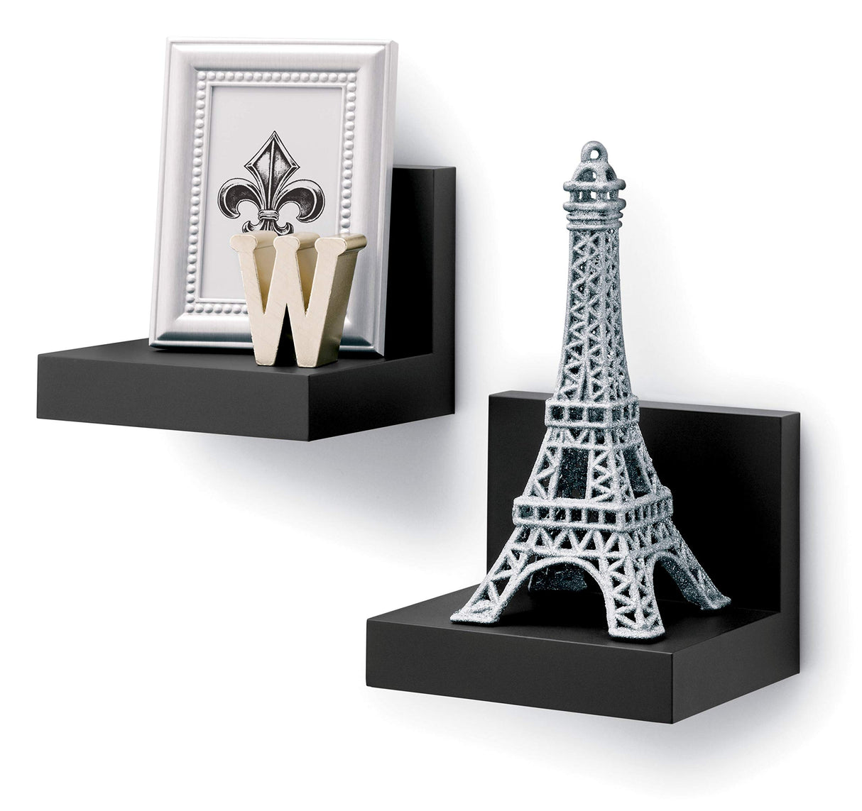 Command Display Ledges, Holds up to 2 lb, Slate, 2 Ledges with 8 Medium Command Strips, Damage Free Hanging Floating Shelf with Adhesive Strips, Personalize Living Room, Bedroom, Kids Room or Office Command