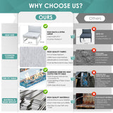 RADIATA 9 Pieces Aluminum Patio Furniture Set with Fire Pit Table, Morden Outdoor Sectional Sofa, Large Conversation Seat with Thick Cushion for Garden Backyard Deck Porch (White) RADIATA