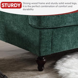 JOYBASE 2 Pieces Living Room Furniture Sets, Loveseat Couch and Accent Chair, Mid-Century Modern Sofa Set for Living Room, Apartment, Office, Bedroom (Emerald, Chenille) JOYBASE