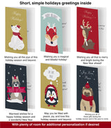 Dessie 100 Unique Modern Christmas Cards with Envelopes and Matching Sealing Stickers. Happy Holiday Cards with Short Greetings Inside. Bulk Christmas Cards Boxed with Envelopes Dessie