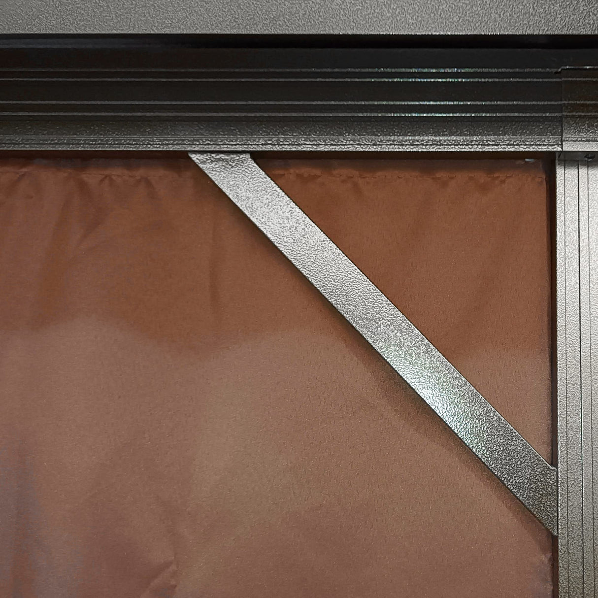 Outsunny 10' x 10' Hardtop Gazebo with Curtains and Netting, Permanent Pavilion Metal Single Roof Gazebo Canopy with Aluminum Frame and Hooks, for Garden, Patio, Backyard, Dark Brown Outsunny