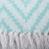 DII Rustic Farmhouse Throw Blanket with Decorative Tassles, Use for Chair, Couch, Bed, Picnic, Camping, Beach, & Just Staying Cozy at Home (50 x 60), Large Chevron Aqua DII