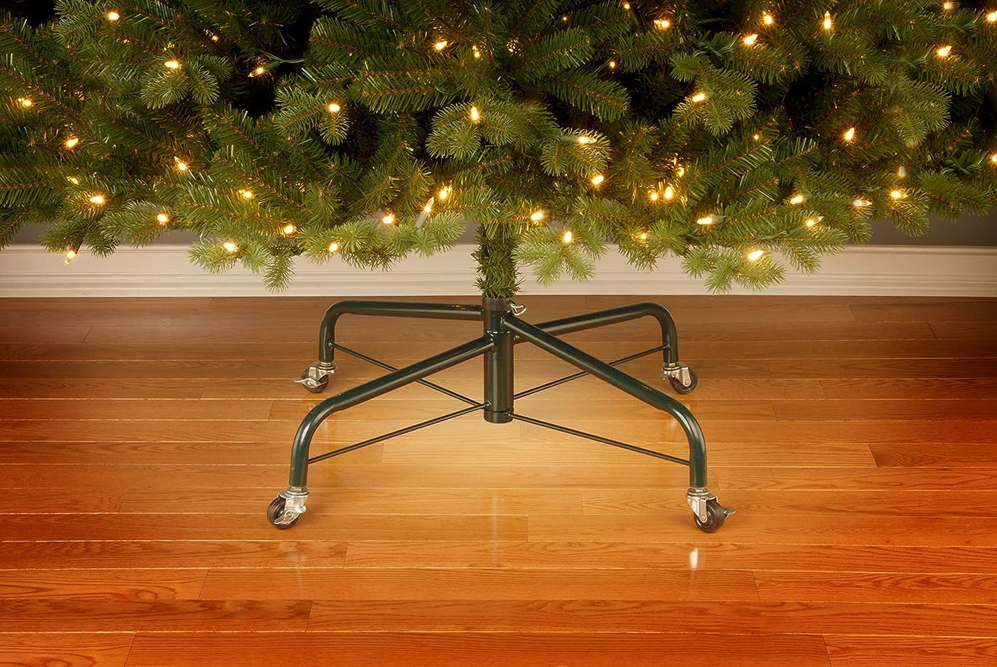 National Tree 32 Inch Folding Tree Stand with Rolling Wheels for 9 to 10 Foot Trees, Fits 1.25-Inch Pole (FTS-32R-1)