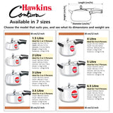 Hawkins 5 Litre Contura Pressure Cooker, Handi Inner Lid Cooker, Silver (HC50), Aluminium HAWKINS