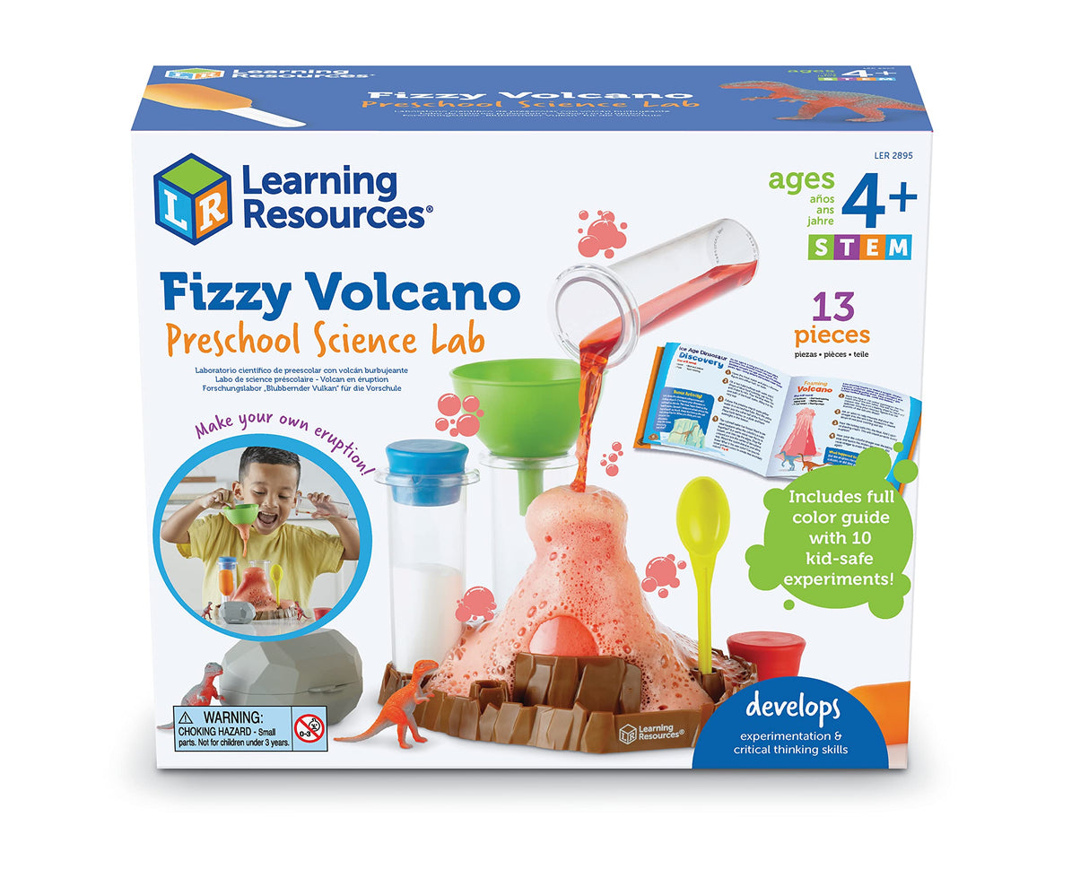 Learning Resources Fizzy Volcano Science Kit - 13 Pieces, Ages 4+, Preschool STEM Toys for Kids, Science Experiments Learning Resources