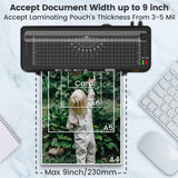 Laminator Machine,4 in 1 VidaTeco 9-inch Laminating Machine,2-Min Preheat,Thermal Cold Laminator with Laminating Sheets 20 pcs,Built-in Paper Cutter,Corner Rounder,Lamination for Home School VidaTeco