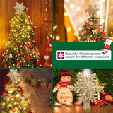 DG-Direct Christmas Tree Topper Lighted with Golden Snowflake Projector, Led Rotating Magic Snowflake, 3D Hollow Glitter Lighted Gold Snow Tree Topper for Christmas Tree Decorations DG-Direct