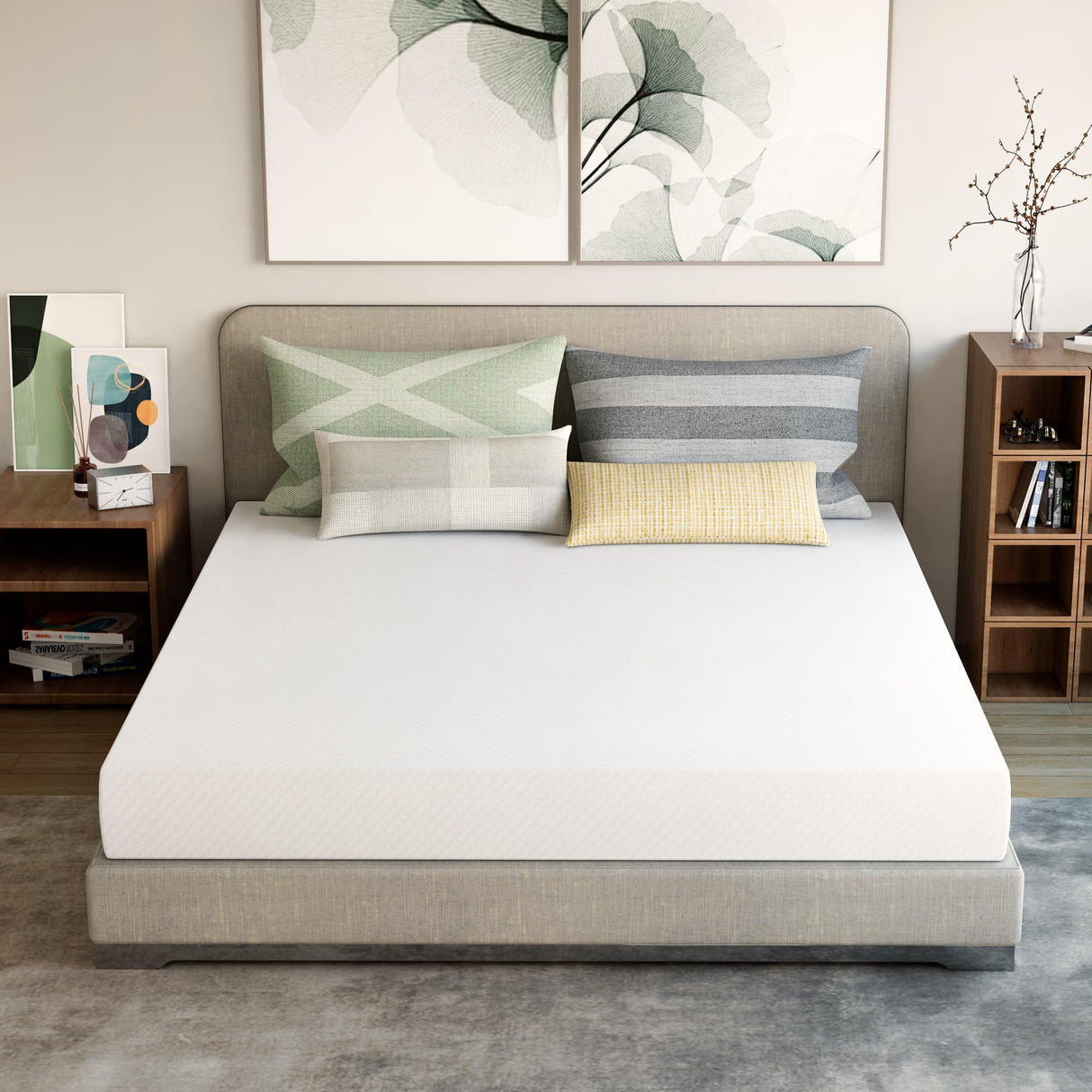 GAESTE 8 Inch Cal King Cooling Gel Memory Foam Mattress for Cool Sleep Medium Firm CertiPUR-US Certified Mattress in a Box Pressure Relief Removable Cover No Fiberglass (California King, 8 in) GAESTE