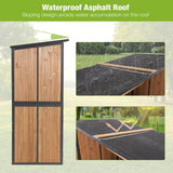 GUTINNEEN 4.6x2.42FT Sheds & Outdoor Storage Shed with All Around Metal Frame,Wooden Tool House with Adjustable Shelfs, Garden Tool Shes for Backyard Garden Patio Lawn, Brown GUTINNEEN