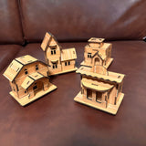 MPIUET 3D Wooden Puzzles for Adults 4PCS Wooden Mini House Model Kits for Adults, 3D Jigsaw Brain Teaser Puzzles, Log Cabin DIY MPIUET