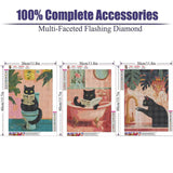 EIBEILI 3 Pack Black Cat Diamond Art Kits for Adults, Cat Diamond Painting Kits DIY 5D Full Drill Diamond Dot Gem Art Kit for Adults Wall Home Decor Arts Craft 12x16 inch EIBEILI