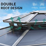 YITAHOME 10x10FT Gazebo Polycarbonate Hardtop Double Roof Canopy Outdoor with Netting and Shaded Curtains, Aluminum Frame Garden Tent for Patio, Backyard, Deck and Lawns, Grey YITAHOME