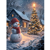 Diamond Art Kits for Adults Beginner, 5D Christmas Tree Diamond Painting Kits,Snowman Painting with Diamond,Full Round Drills Winter Gem Art for Christmas Wall Decor 12 x 16 in DIYDECORFUN