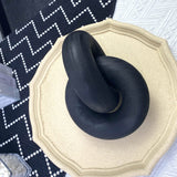 S-SNAIL-OO 2-Link Wood Chain / Knot Décor, Hand Carved Boho Bead Home Shelf Decor Suitable for Bedroom, Living Room, Coffee Table, Black S-SNAIL-OO