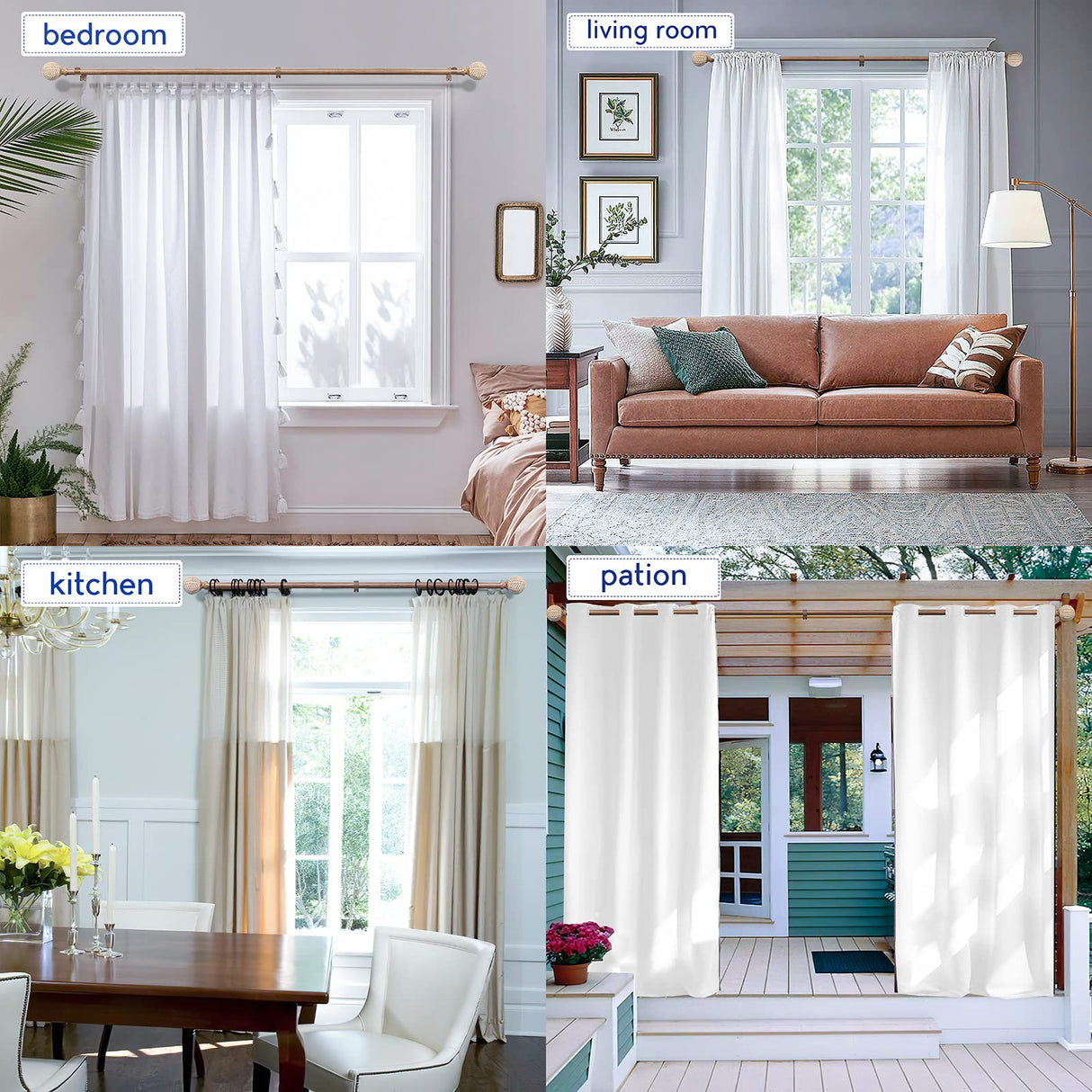 Wood Curtain Rods for Windows: 1 Inch Diameter Adjustable Drapery Rods 28" to 48", Decorative Window Curtain Rods with Imitation Wood Grain Leaf Pattern Finials,Heavy Duty Single Curtain Rods for UNCONSIL