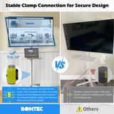 BONTEC Mobile TV Stand, Tilt Rolling TV Cart with Media Shelf and Locking Wheels, Fits 23-60” LED, LCD, OLED Flat Curved TVs, Holds Up to 88lbs, Max VESA 400x400mm, White BONTEC