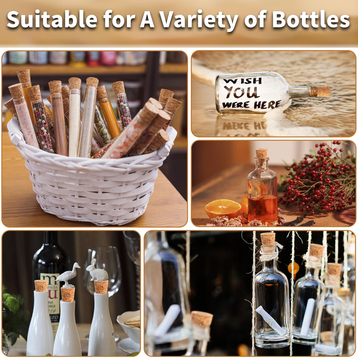 20 Pack Soft Wood Tapered Corks, Leakproof Plugs for Wine, Beer & Liquor Bottles, DIY Crafts 0.940.671.38 In Svalor
