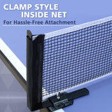 HaoKang Folding Rolling Table Tennis Table Regulation Ping Pong Table with 2 Paddles 2 Balls 1 Net and Post Set Fold-Up Design 4 Wheels for Easy Movement, BLUE HaoKang