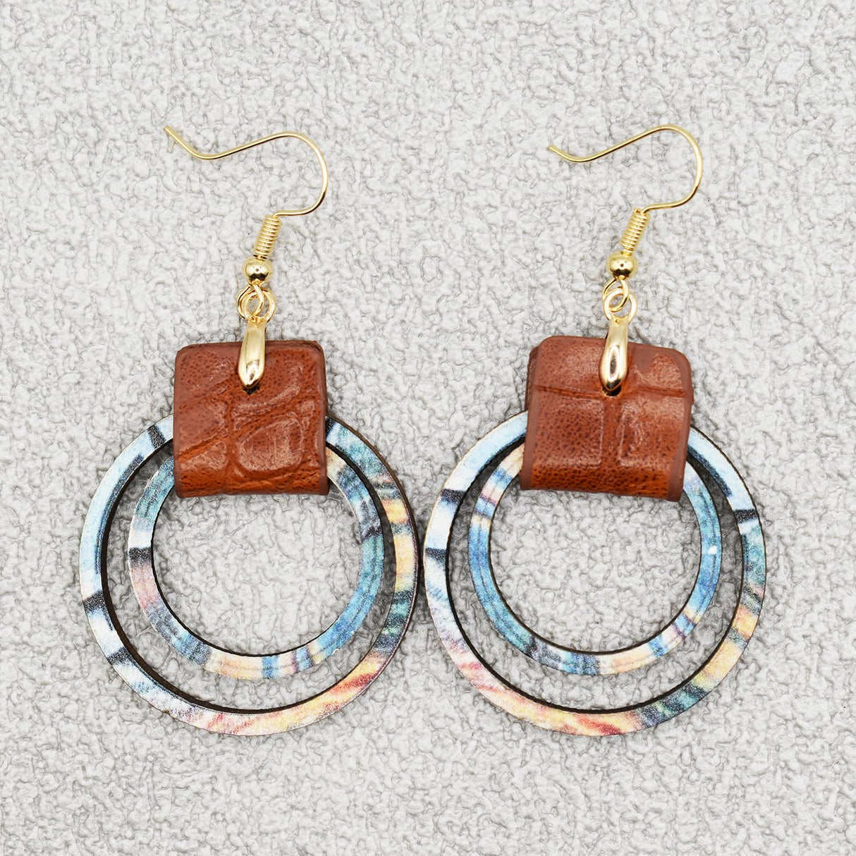Boho Earrings, Gray Teardrop Earrings, Flower Earrings, Dangle Ethnic Earrings for Women, Handmade Bohemian Trendy Boho Vintage Jewelry PUSOMU