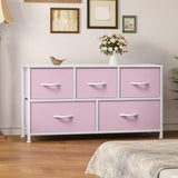 YITAHOME Dresser for Room with 5 Drawers - Fabric Storage Tower, Long Fabric Dresser, Organizer Unit for Closet, Hallway YITAHOME