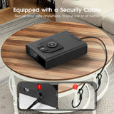 Gun Safe for Handgun Pistol Case - Biometric Quick Access Pistol Safe with Wireless Charging for Watch & Phone, 3-in-1 Fingerprint Keypad Key Lock Gun Box for Home Nightstand Bedside GODELAIF