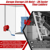 Drizzlen Overhead Garage Storage Lift,Heavy-Duty 300lbs Capacity Ceiling Rack System,Adjustable Height,Supports 8-16ft Ceilings,Overhead Garage Storage rack(Deck Not Includ) Drizzlen