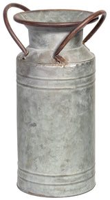 Red Co. 13” Large Decorative Farmhouse Galvanized Metal Milk Can Planter Vase with Handles Red Co.