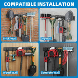 TICONN Garage Organization Tool Storage Utility Rack, Heavy Duty Wall Mounted Hanger Organizer System for Shed Garden Yard Tools, Ski Gears, Broom, Rake, Shovel (48" w/ 6 Hooks) TICONN