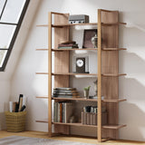 Tribesigns 5-Tier 47 Inches Wide Book Shelf Bookcase, Boho Open Bookshelves Etagere Display Office Shelving Unit, for Living Room, Office & Bedroom, Metal & Wood, Retro Brown (2) Tribesigns