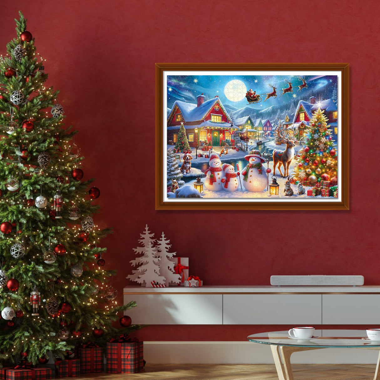 500 Piece Christmas Puzzle for Adults and Kids Santa's Secret Village Jigsaw Puzzle with Irregular Shape Christmas Puzzle Gift for Adults and Teens Family Challenging Puzzle Perfect for Game Nights Yokachi