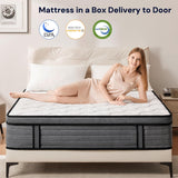 Queen Mattress 12 inch Hybrid Mattress Queen Size - Individual Pocket Box Spring Memory Foam Mattress in a Box for Bed - Medium Firm Feel Back Support Mattress for Pressure Relief with CertiPUR-US VKT