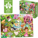QUOKKA Puzzles for Kids Ages 4-6 - Set of 4x60 Jigsaw Puzzles for Toddlers 3-5 - Unicorn Princess Animals Toys for Children 6-8 yo - Gift Educational Game for Boys & Girls QUOKKA