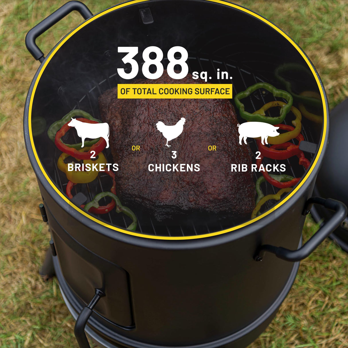 Char-Broil Bullet Charcoal Smoker 16" - 18202075,Black Char-Broil