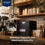 Viking Security Safe VS-40DS Heavy Duty Depository Safe with Drop Slot – Digital Keypad Money Safe for Cash, Business, Home, Office, Retail – Anti-Fish Design, LCD Display, Motorized Lock, Backup Key Viking Security Safe