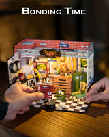 Rolife DIY Miniature House Kit Garage Workshop, Build 1/20 Mini House Building Kit with LED Craft Kits for Aduls Gifts for Him Her Kids Rolife