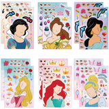 Make Your Own Princess Toys Stickers Sheet, 12 Pcs Make a Face Stickers for Kids, Themed Princess Birthday Party Favors Kids Crafts Party Supplies MaoMaoCha