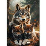 RICUVED Wolf Diamond Painting Kits for Adults, 5D Animal Diamond Painting Diamond Art Kits for Beginners, Full Drill Diamond Art Diamond Gem Wolf Family Diamond Painting Kits for Home Decor 12x16Inch RICUVED