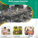 VIVIJASON 94.5" Patio Dining Table for 8-10 People, Large Rectangle Cast Aluminum Dining Table with 2" Umbrella Hole, Weather-Resistant Patio Dining Table for Deck Garden Backyards, Dark Bronze VIVIJASON