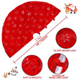 TOBEHIGHER Christmas Tree Skirt - 48 Inches Large Red Tree Skirt with High - End Soft Faux Fur Tree Skirt for Christmas Decorations Indoor Outdoor - Red TOBEHIGHER