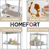 HOMEFORT 5-Shelving Unit, Adjustable Wire Shelving, Metal Wire Shelf with Shelf Liners and Hooks for Kitchen, Closet, Bathroom, Laundry,Sliver,21" W x 11" D x 59" H HOMEFORT