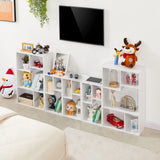 VECELO 5 Cube Modern Bookcases, 3 Tier Bookshelves, 31 Inch High Cubby Storage Organizer, Shelf Hight Up to 12.8 Inches Suit for Most Books, Vertical or Horizontal Use Available,Pearl White VECELO