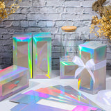 FillTouch 60 Pcs Gift Boxes with Ribbon for Sublimation Glass Exhibition Boxes Transparent Gift Box for 12oz 16oz 20oz Drinking Glasses Jar Sublimation Glass Can Blank Tumbler Gift Box (Laser Color) FillTouch