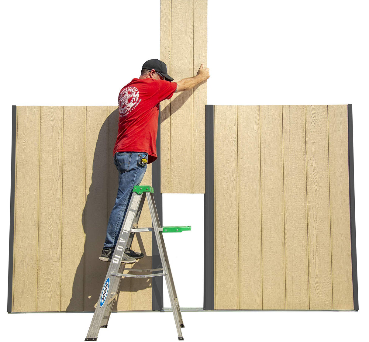 Arrow 10' x 8' Ironwood Galvanized Steel and Wood Panel Hybrid Outdoor Shed Kit, Anthracite Arrow