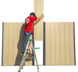 Arrow 10' x 8' Ironwood Galvanized Steel and Wood Panel Hybrid Outdoor Shed Kit, Anthracite Arrow