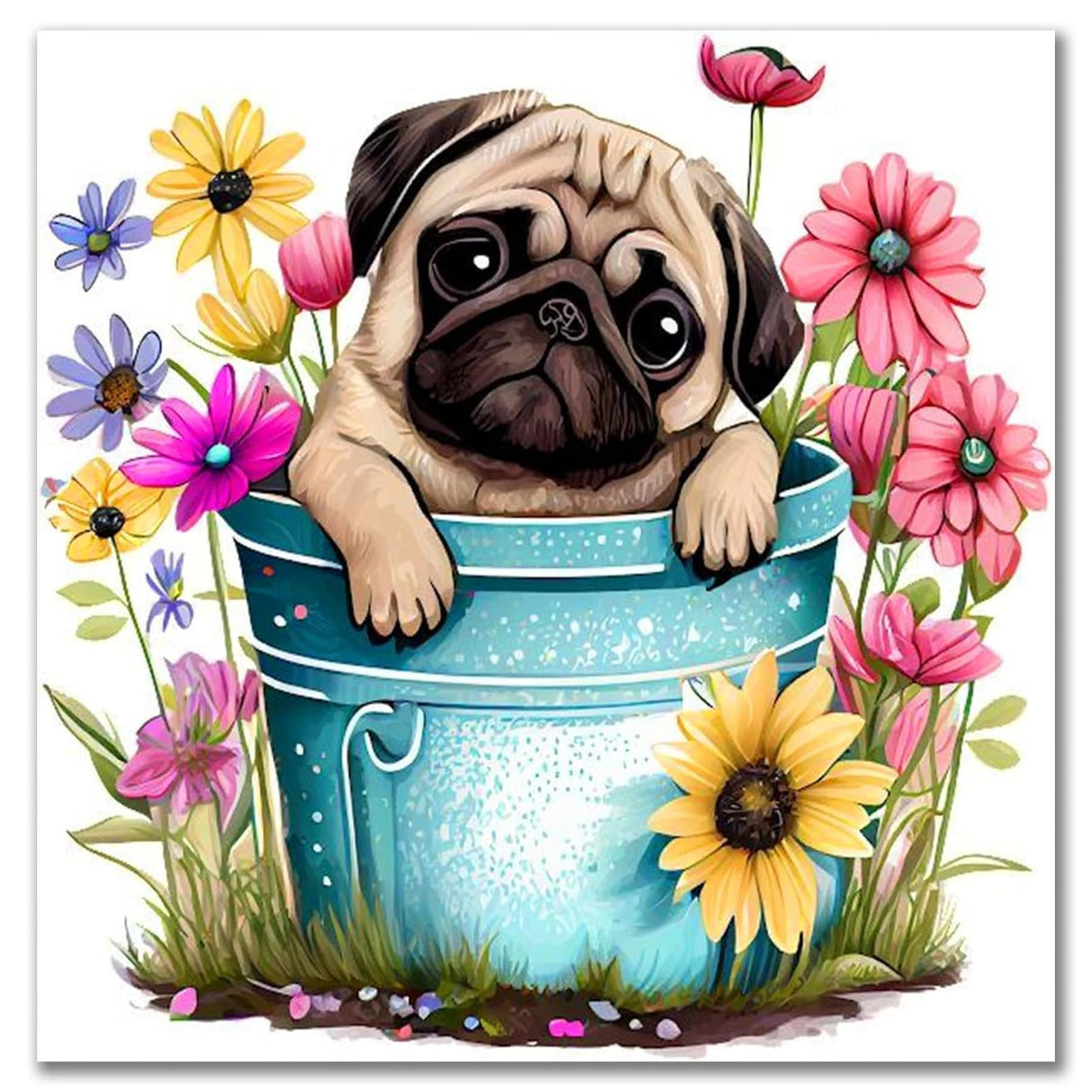 Benjenes Diamond Art Kits for Adults, Dog Diamond Painting Kits for Adults, 5D DIY Round Drill Gem Art Paint with Diamonds Dots Crafts Kits for Home Decor Gift 14x14inch Benjenes