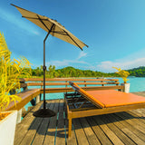 Abba Patio 7.5FT Lyon Outdoor Patio Umbrella Outdoor Table Umbrella with Push Button Tilt and Crank Market Umbrella 6 Sturdy Ribs UV Protection Waterproof for Garden Deck Backyard Pool Tan Abba Patio